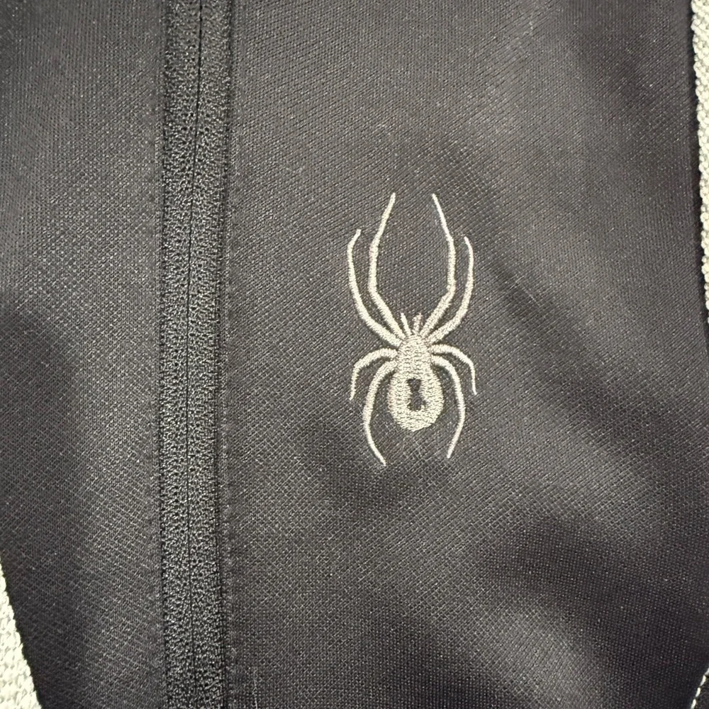 Spyder Bandit Quarter Zip Fleece Lined Performance Jacket Grey Black Mens M